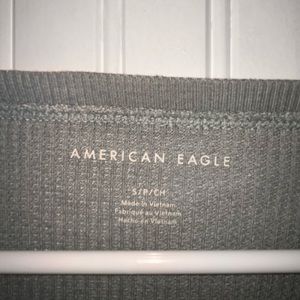 American eagle cropped long sleeve waffle top